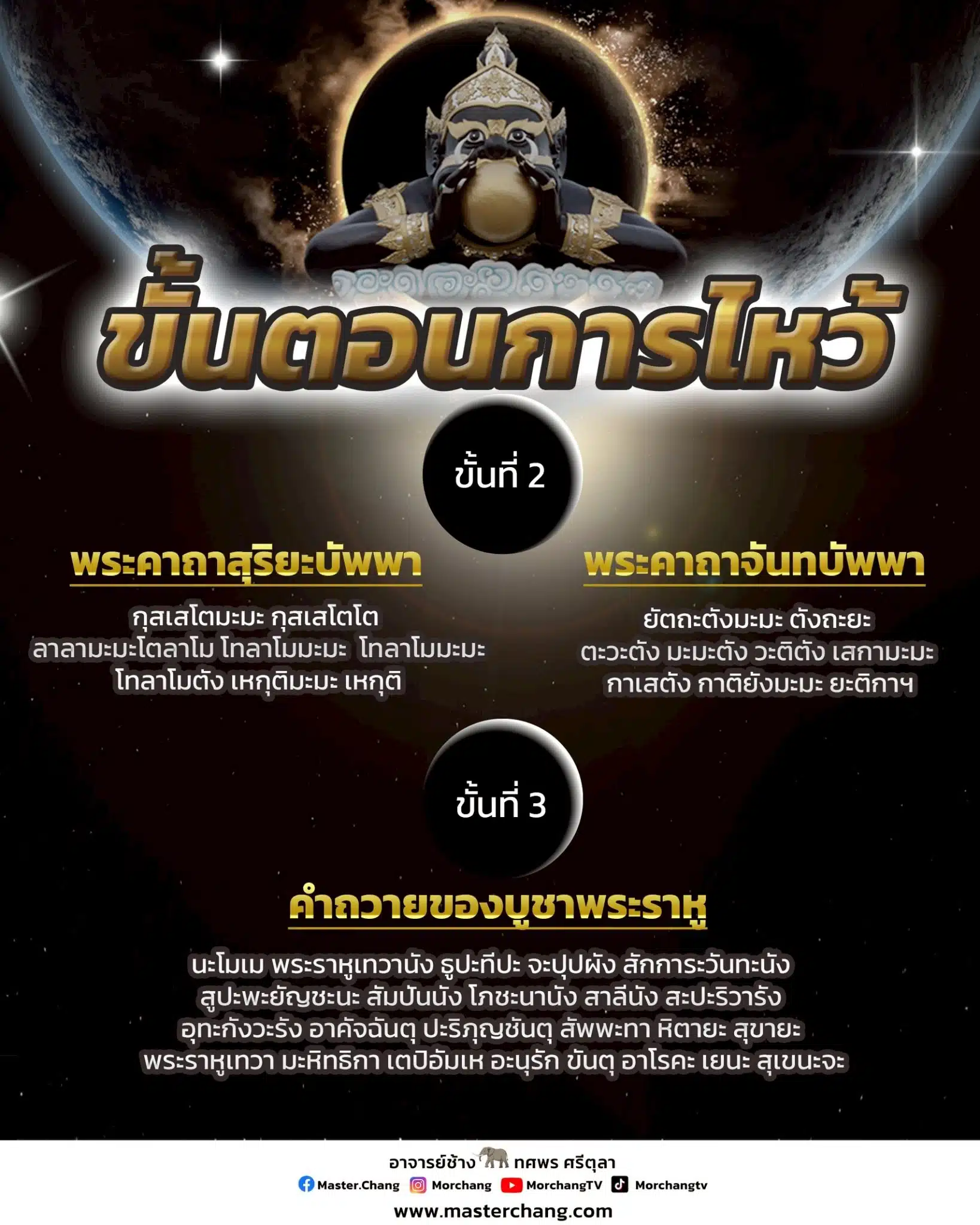 ภาพอินโฟ ขั้นตอนไหว้ราหู รับราหูย้าย 5 พ.ค. 2568 ขั้นตอนการไหว้ ขั้นที่ 2-3