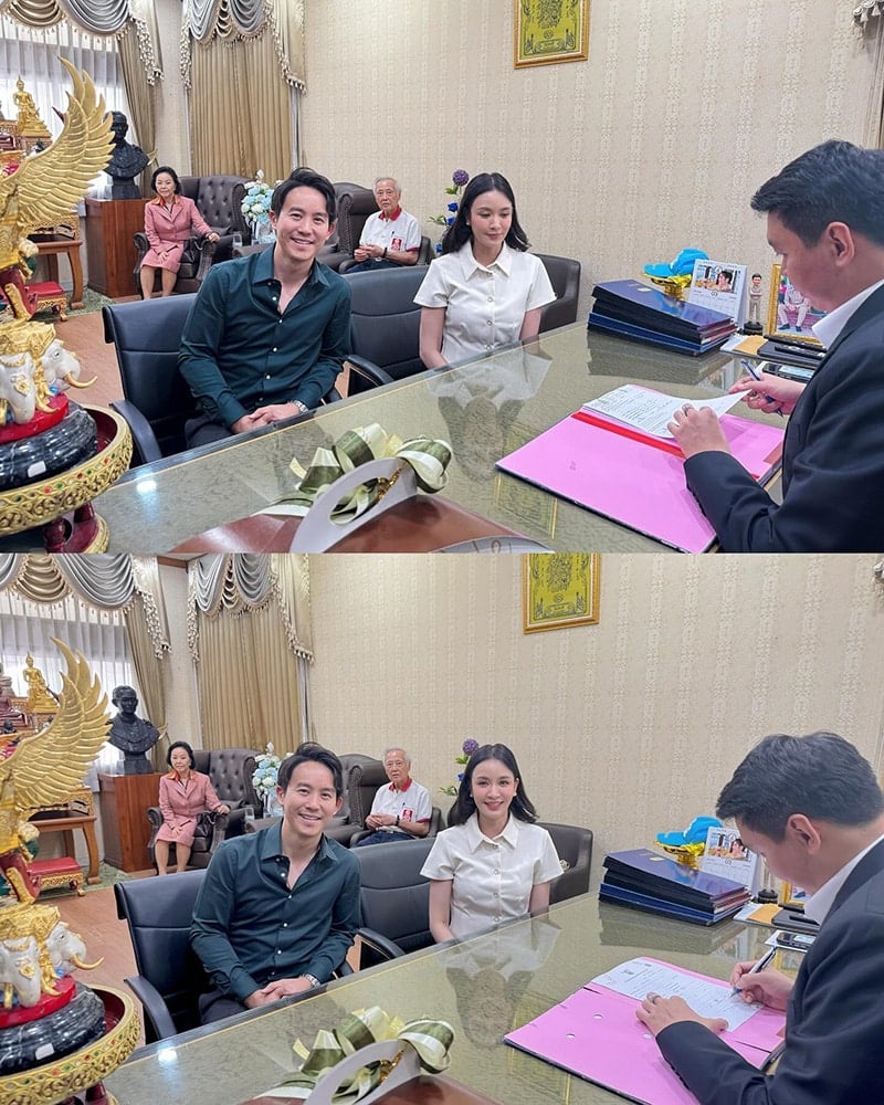 เบนซ์ ปุณยาพร ควงสามี แก๊ป วิทนาถ จดทะเบียนสมรส ถือฤกษ์ดีรักยืนยาว