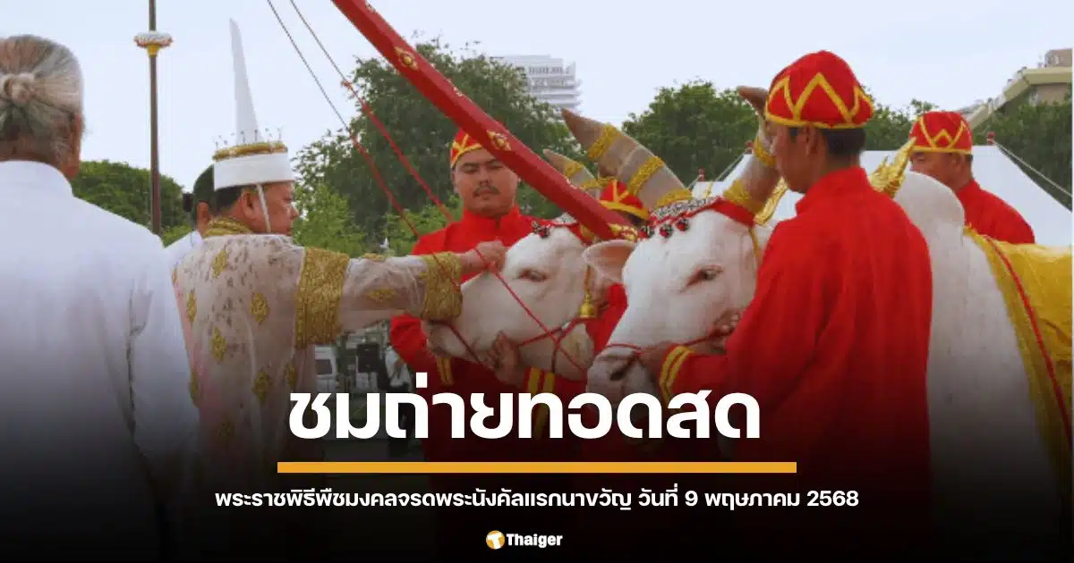 ถ่ายทอดสด พระราชพิธีพืชมงคลจรดพระนังคัลแรกนาขวัญ 2568