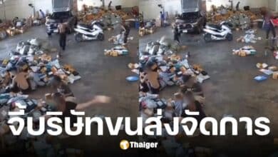 เพจดังเปิดคลิปศูนย์คัดแยกขนส่งดังพนง.โยน-เตะกล่อง