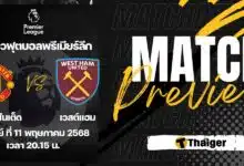 ดูบอลสด พรีเมียร์ลีก แมนยู เวสต์แฮม
