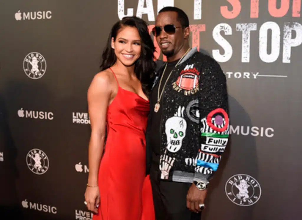 Cassie Ventura, ซ้าย และ Sean "Diddy" Combs ปรากฏตัวในรอบปฐมทัศน์ของ "Can't Stop, Won't Stop: A Bad Boy Story" เมื่อวันที่ 21 มิถุนายน 2017 ในเบเวอร์ลีฮิลส์ รัฐแคลิฟอร์เนีย