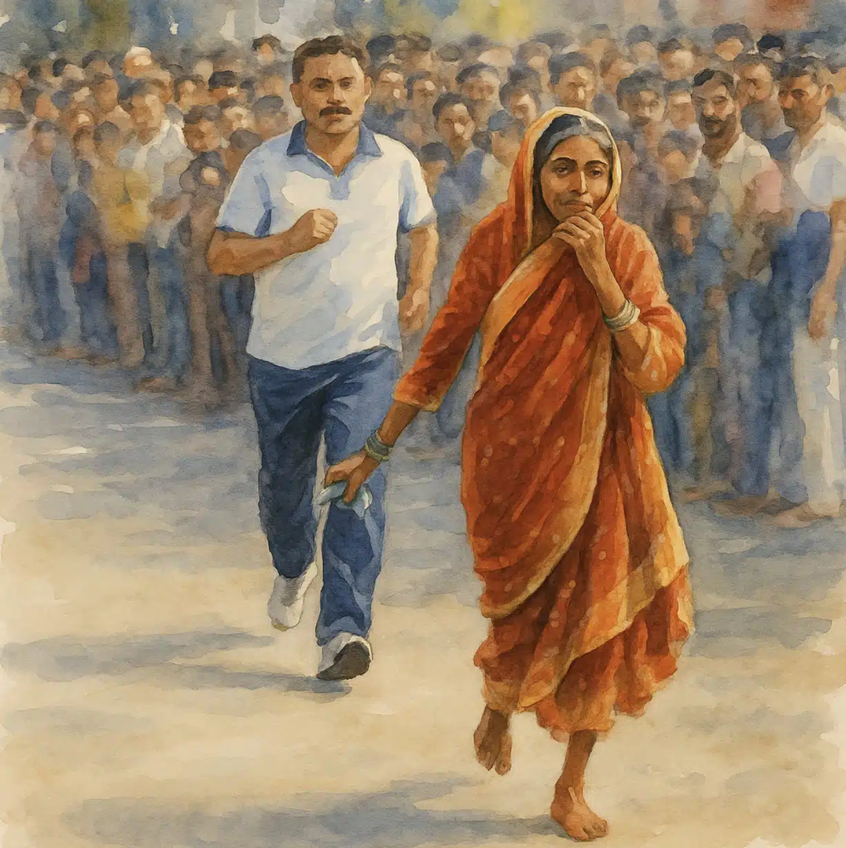 พลังรักแท้ 'ลตา คาเร' หญิงชราอินเดียวิ่งเท้าเปล่า หาเงินรักษาสามี