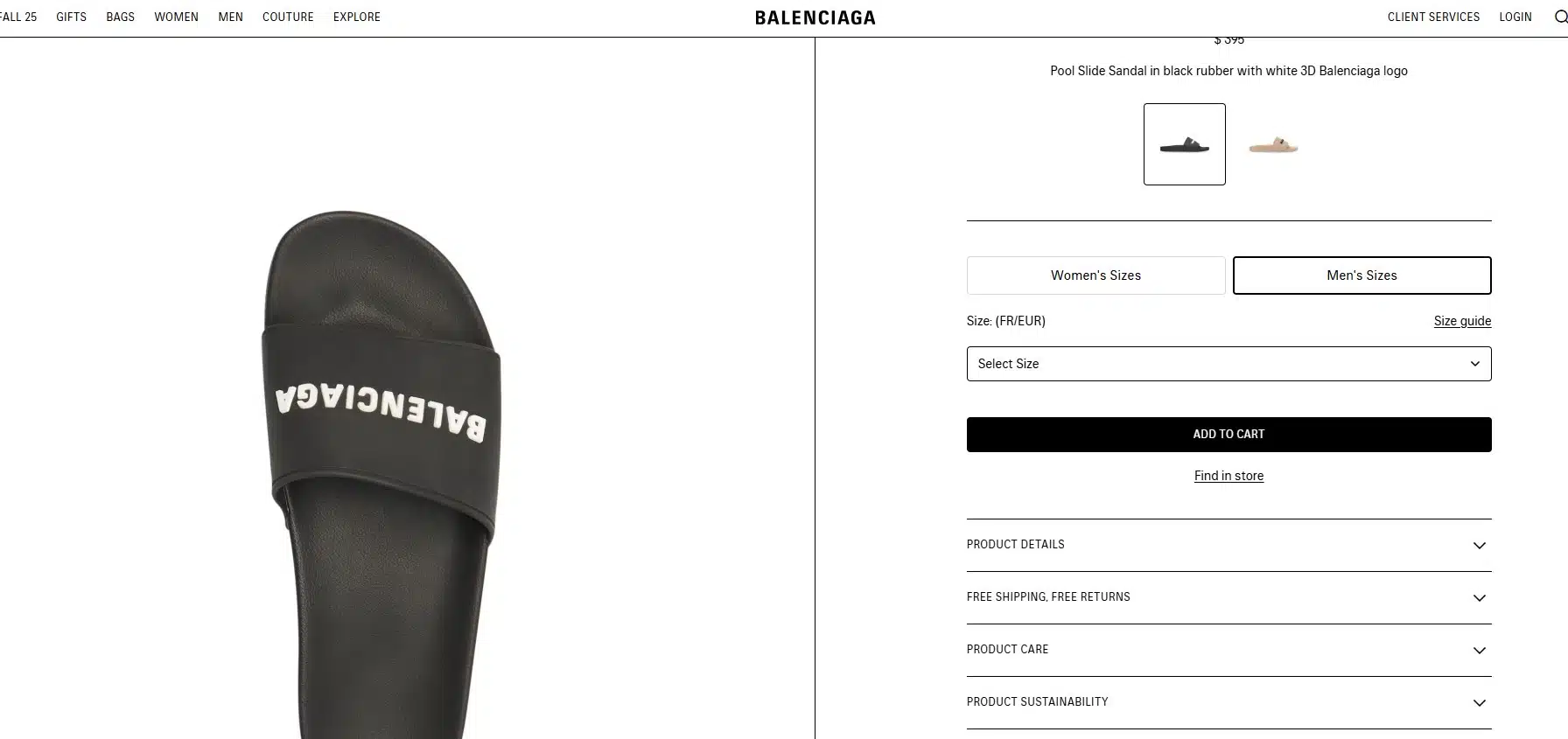 รองเท้าแตะ balenciaga ที่คาดว่าทิดแย้มใส่