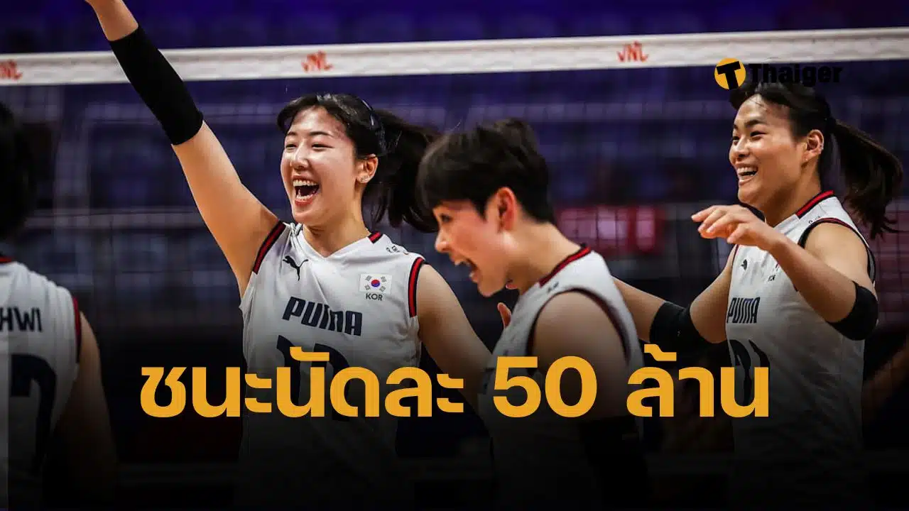 สมาคมวอลเลย์บอลเกาหลีใต้ อัดฉีด ทีมชาติหญิง ชนะนัดละ 50 ล้านวอน หลังร่อแร่ เสี่ยงตกชั้น วอลเลย์บอลหญิง VNL 2025