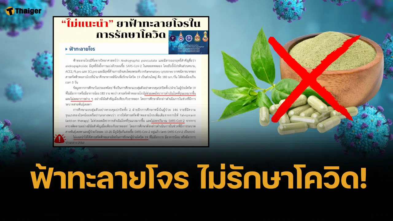 ฟ้าทะลายโจร ไม่รักษาโควิด!