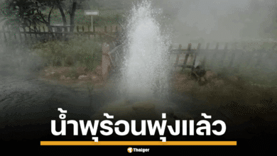 น้ำพุร้อนเหมือนแร่ ผุดขึ้นอีกครั้ง หลังแผ่นดินไหว เตือนอย่าเข้าใกล้