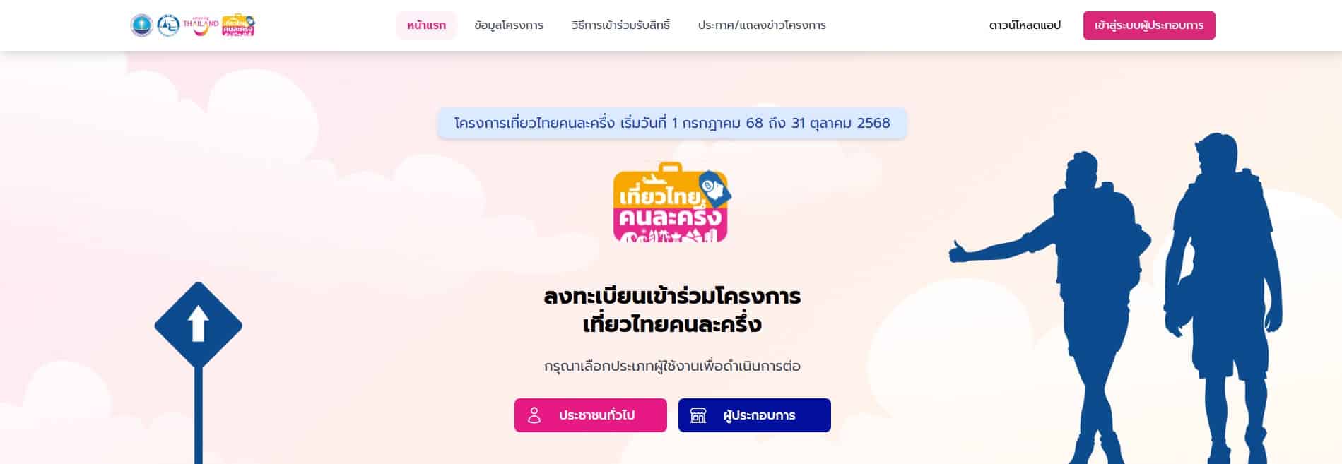 เว็บไซต์เที่ยวไทยคนละครึ่งเปิดลงทะเบียน 1 ก.ค. 68