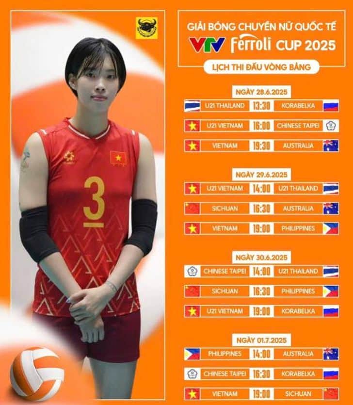 โปรแกรมการแข่งขัน VTV Cup 2025 ไทยอยู่กลุ่มบี พบ รัสเซีย เวียดนาม ไต้หวัน