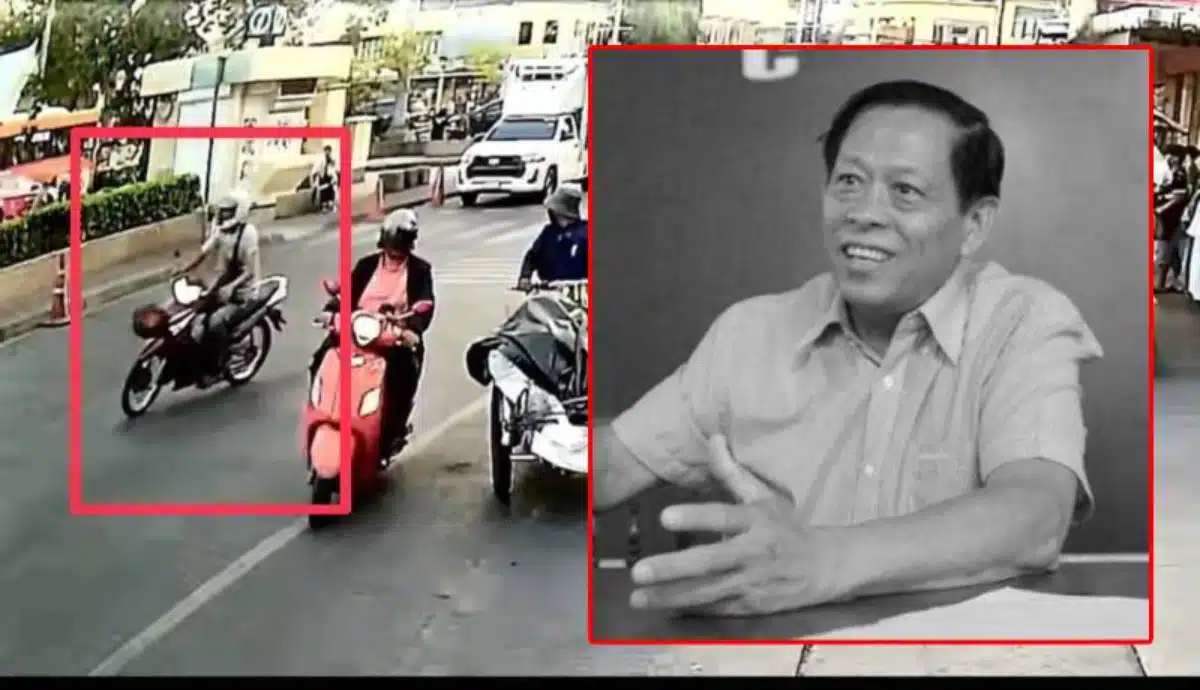 ภาพวงจรปิด จ่าเอ็ม ขี่รถมอเตอร์ไซค์ ก่อนลอบสังหาร ลิม กิมยา