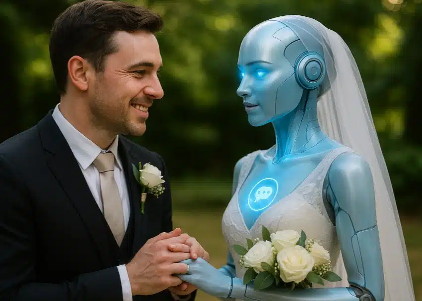 หนุ่มตัดสินใจแต่งงานกับ ai