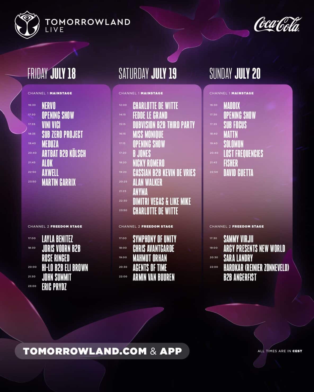 กำหนดการจัดงาน Tomorrowland 2025