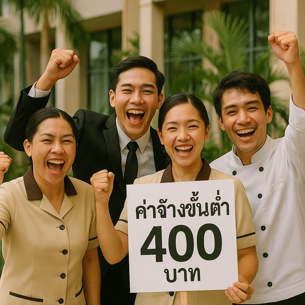 ลูกจ้างกิจการโรงแรมขึ้นค่าแรง 400 บาท
