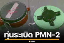 ภาพตัดขวางของทุ่นระเบิด PMN-2 แสดงกลไกภายในและดินระเบิด