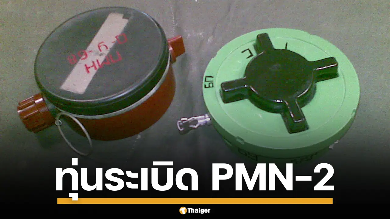 ภาพตัดขวางของทุ่นระเบิด PMN-2 แสดงกลไกภายในและดินระเบิด