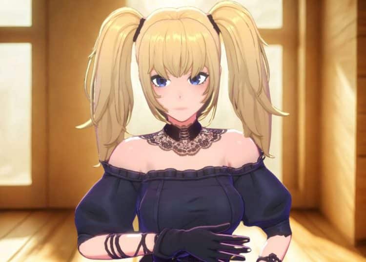 Ani สาวน้อยโกธิคในชุดเดรสสีดำสั้น พร้อมถุงน่องตาข่าย