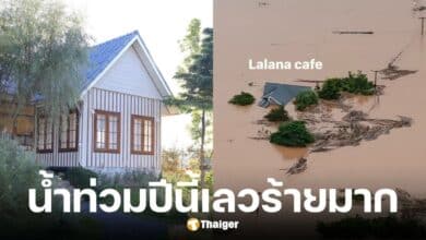 คาเฟ่ Lalana น้ำท่วมจังหวัดน่าน