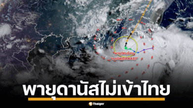 กรมอุตุนิยมวิทยา ออกประกาศ พายุดานัส ไม่เคลื่อนที่เข้าประเทศไทย