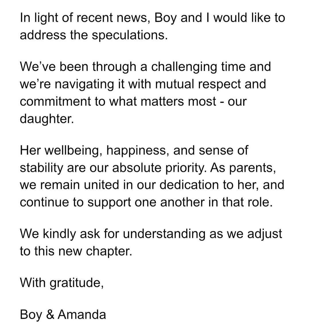 บอย ภิษณุ ยอมรับแยกทาง อแมนดา หลังจากนี้ขอทำหน้าที่พ่อแม่ให้ดีที่สุด-4