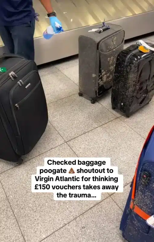 เจ้าหน้าที่ทำความสะอาดกระเป๋าผู้โดยสาร Virgin Atlantic