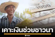 ภาพชาวนากำลังทำนา หรือภาพรวงข้าว