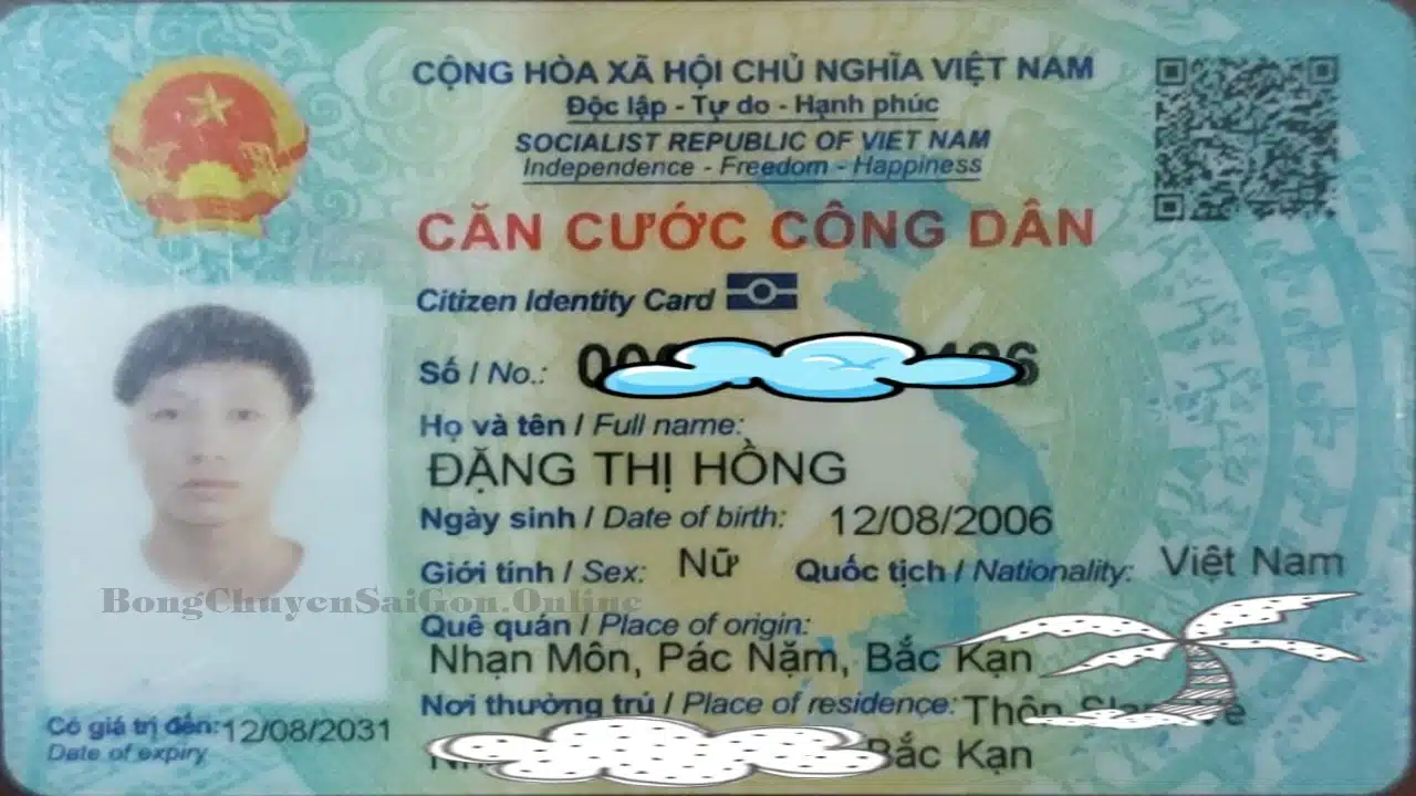 บัตรประชาชน ดั่ง ธิ ฮอง ระบุเพศกำเนิดเป็นผู้หญิง