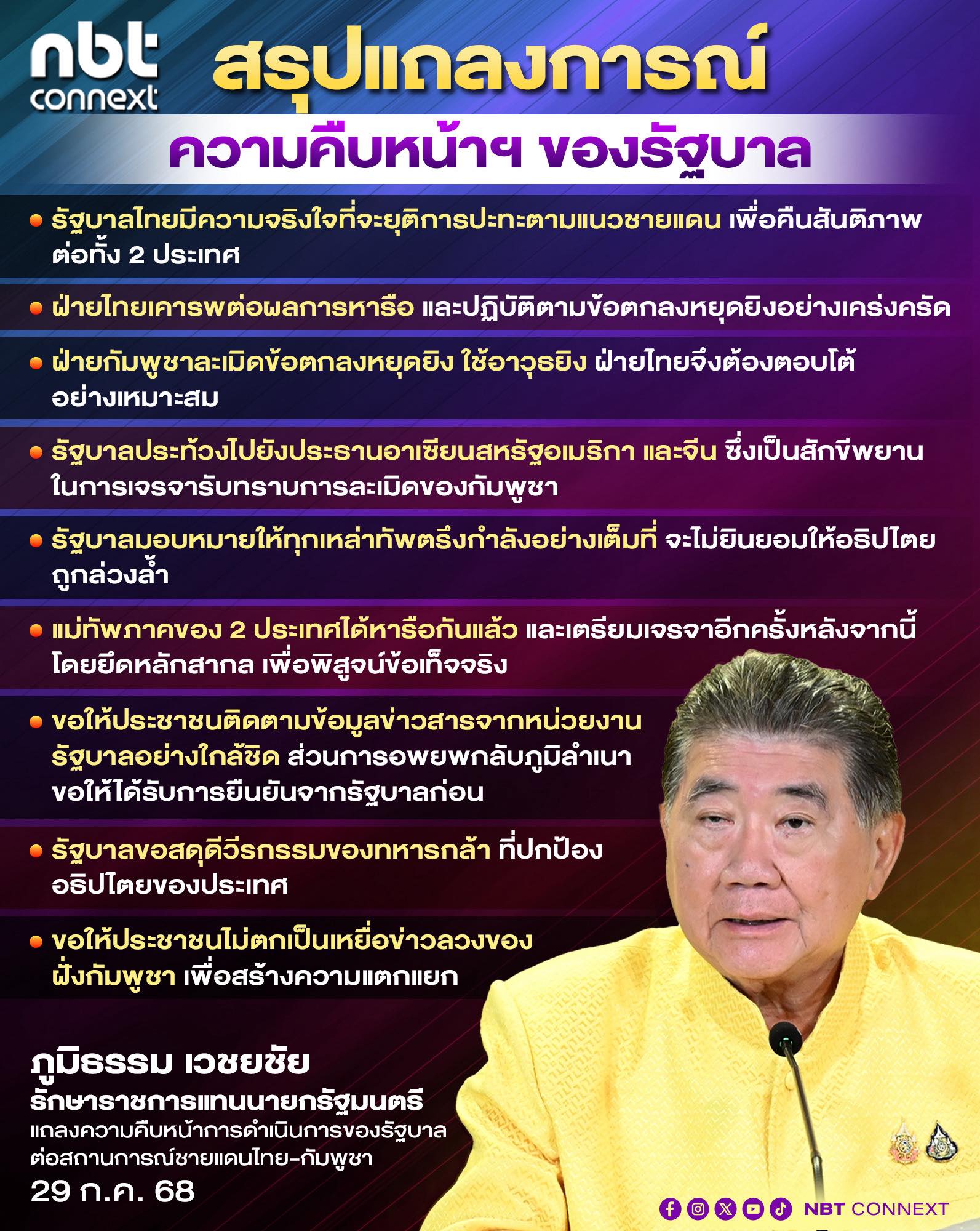 รัฐบาล 7 ข้อ ปัญหากัมพูชาละเมิดหยุดยิงครั้งที่ 2