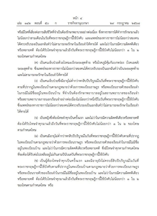 พระราชกฤษฎีกาพระราชทานอภัยโทษ 2568 - 4