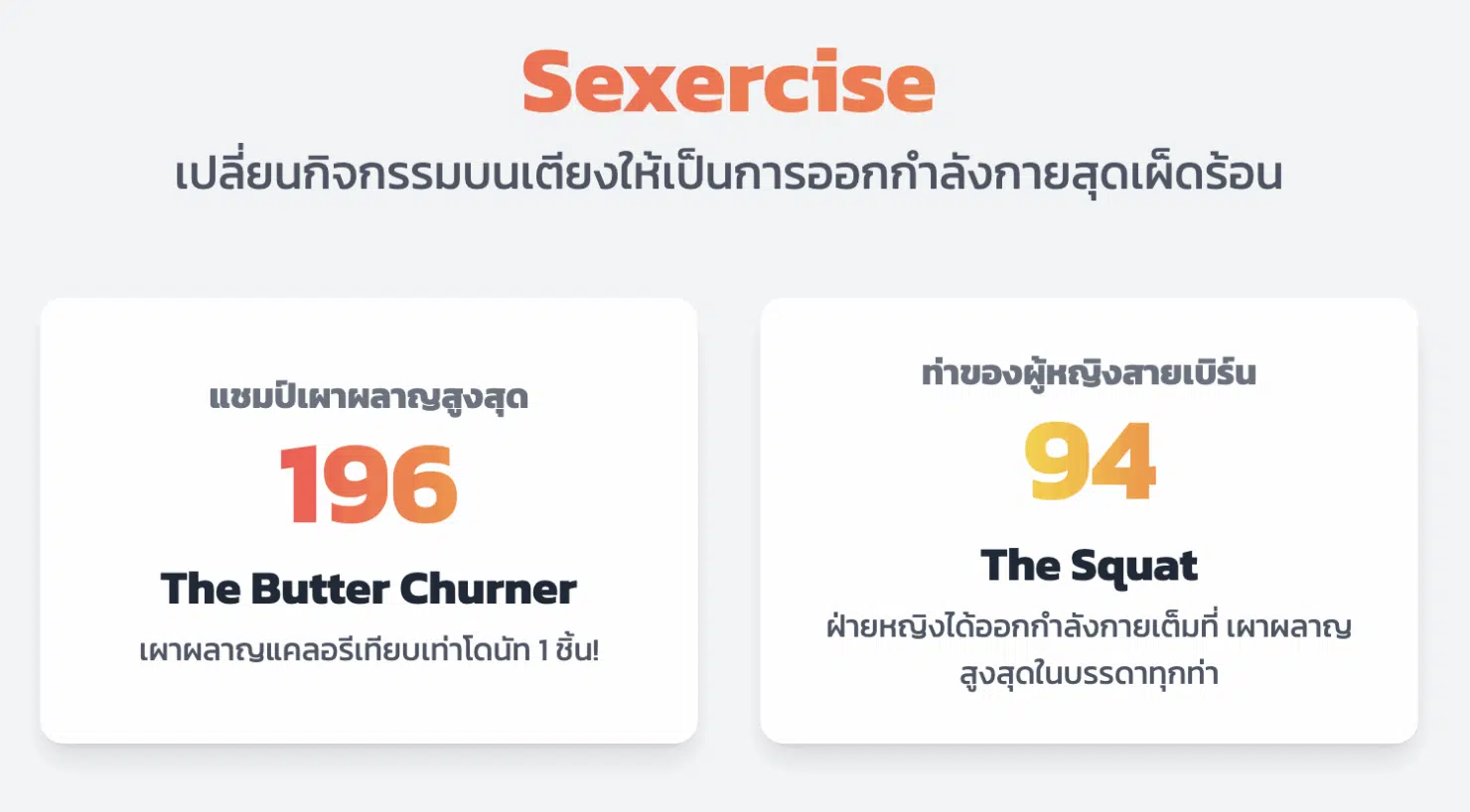 แชมป์ท่าร่วมรักที่เผาผลาญพลังงานมากที่สุด