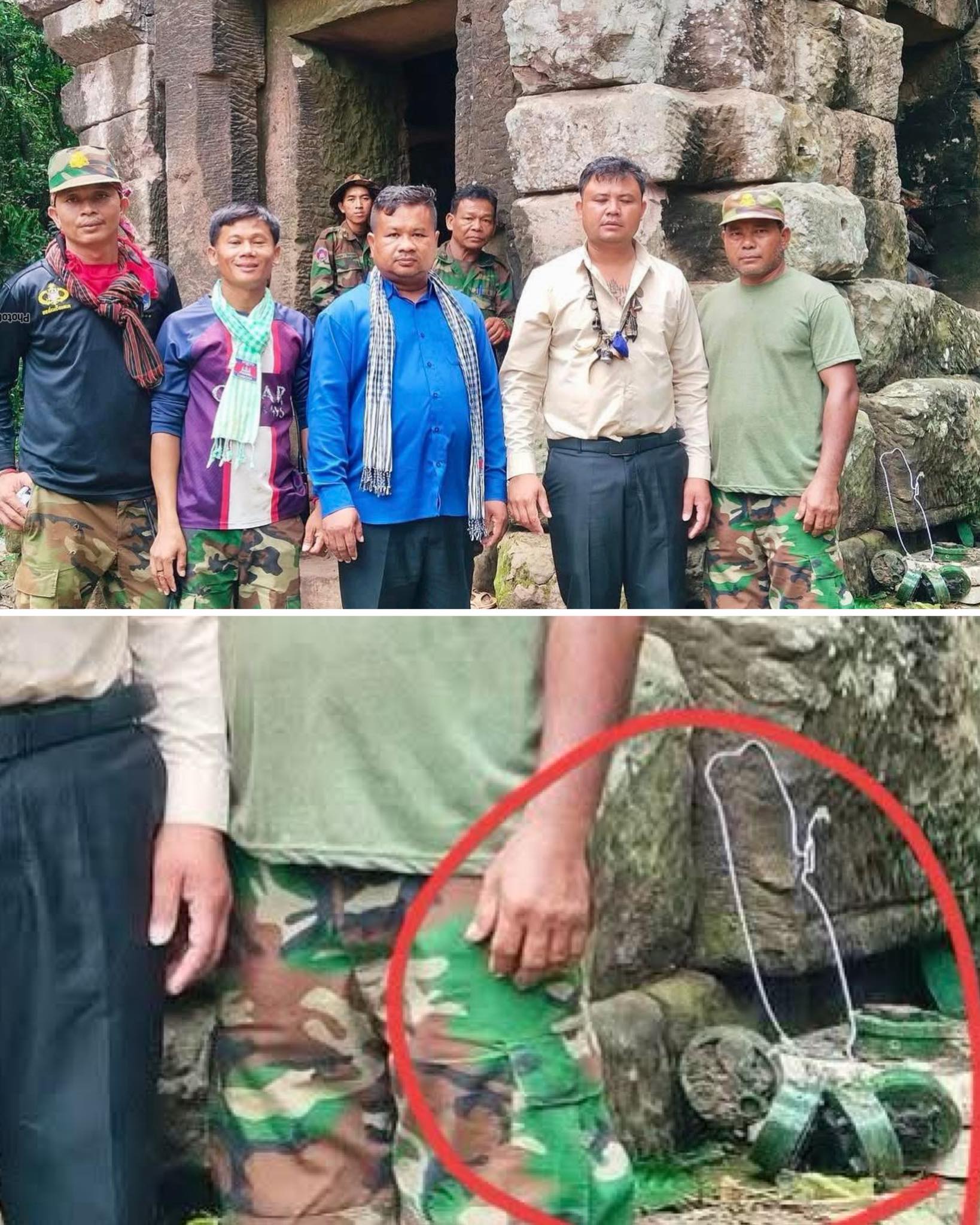 เขมร พาต่างชาติทัวร์ ปราสาทตาควาย แต่หลุดภาพ กับระเบิดเพียบ