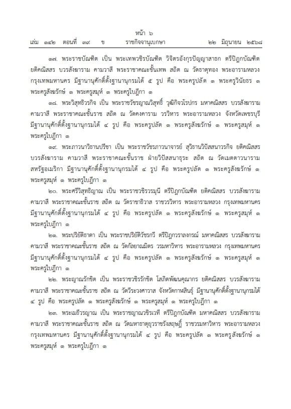 เปิดรายชื่อพระสงฆ์ 81 รูป ถูกยกเลิกประกาศสถาปนา-ตั้งสมณศักดิ์ ข่าวฉาว สีกากอล์ฟ ทำพิษ-5