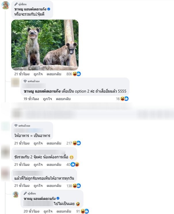 เพจขาหมู แอนด์เดอะแก๊ง เตือนนักท่องเที่ยวห้ามให้อาหารหมูเด้ง