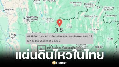 กองเฝ้าระวังแผ่นดินไหวรายงาน พบศูนย์กลางในไทย 19 ส.ค. 68