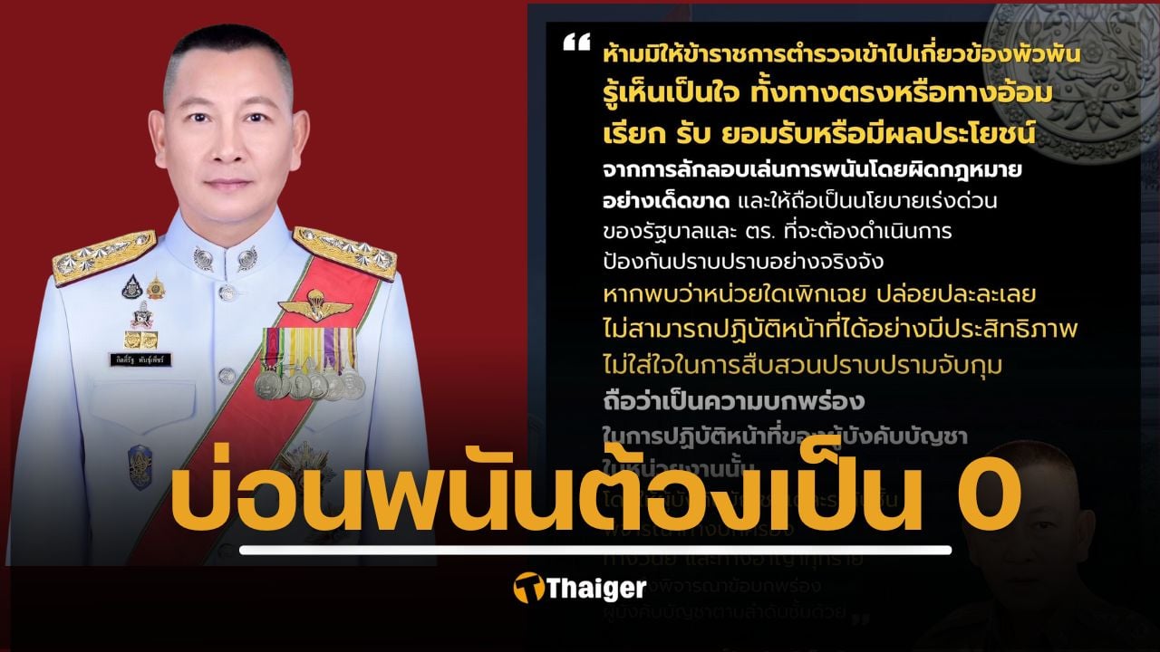พล.ต.อ.กิตติ์รัฐ พันธุ์เพ็ชร์ ส่งหนังสือด่วนที่สุดถึงทุกหน่วยงาน สั่งขยายผลทุกมิติทั้งเส้นทางการเงิน-ยึดอาคาร พร้อมห้ามตำรวจพัวพันผลประโยชน์
