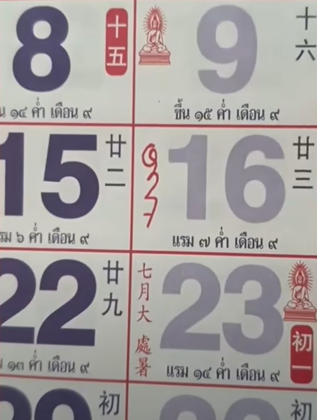 เลขเด็ดปฏิทินจีน งวดวันเสาร์ที่ 16 8 68