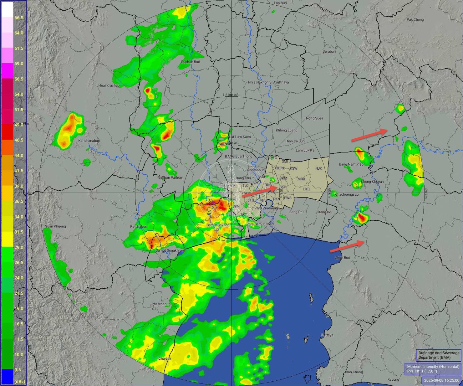 เรดาห์ฝน กรุงเทพมหานคร 16:30