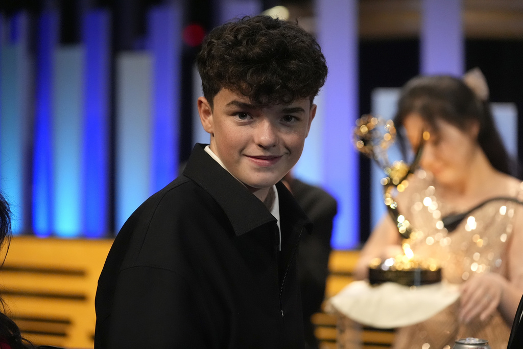 Owen Cooper, winner of the award for outstanding supporting actor in a limited or anthology series or movie for "Adolescence," attends the Governors Ball for the 77th Primetime Emmy Awards on Sunday, Sept. 14, 2025, at the Los Angeles Convention Center in Los Angeles.