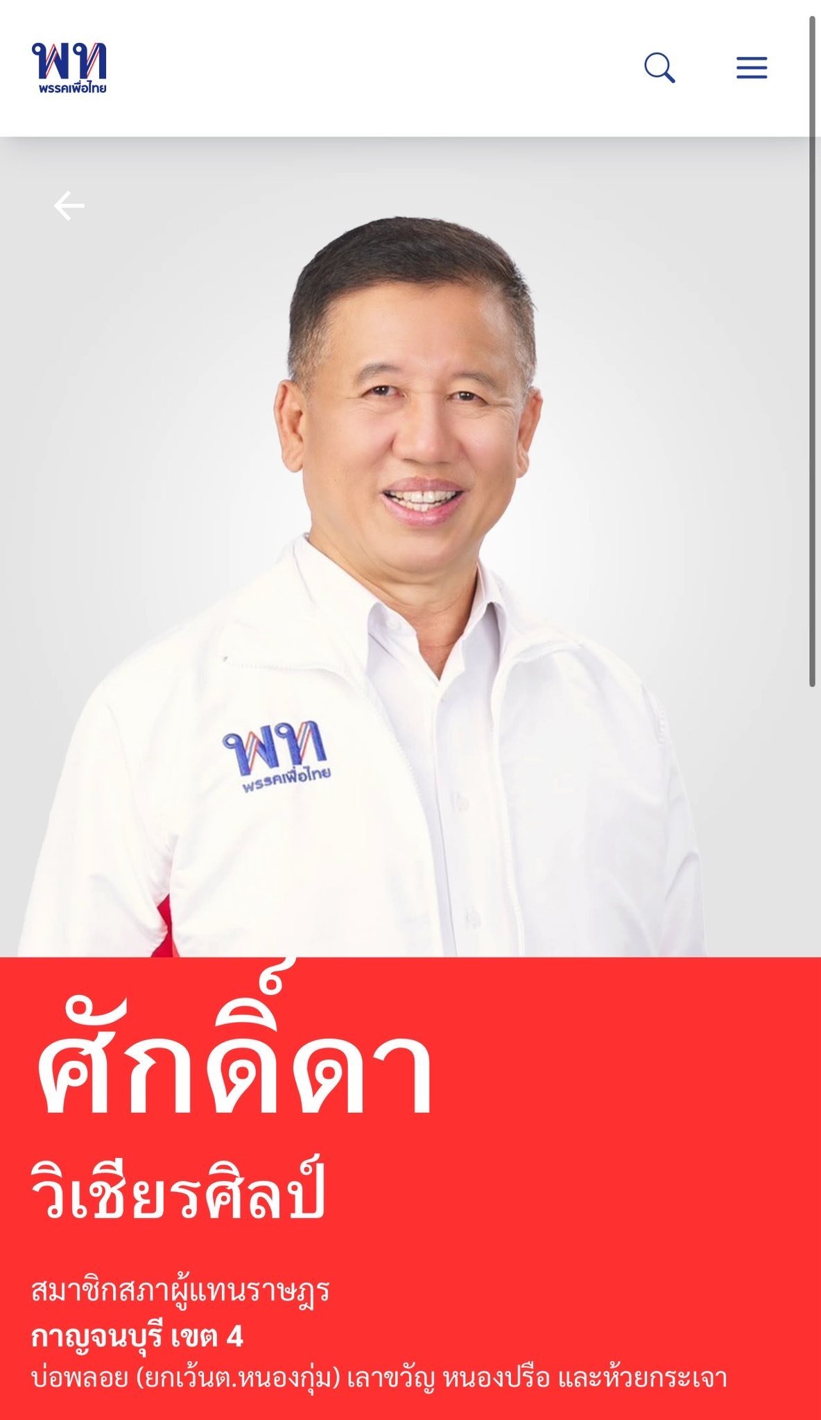 นายศักดิ์ดา วิเชียรศิลป์ กาญจนบุรี เขต 1