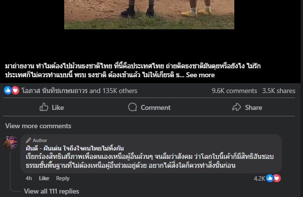 ฝันดี ฝันเด่น วิจารณ์ ม้วนธงชาติ