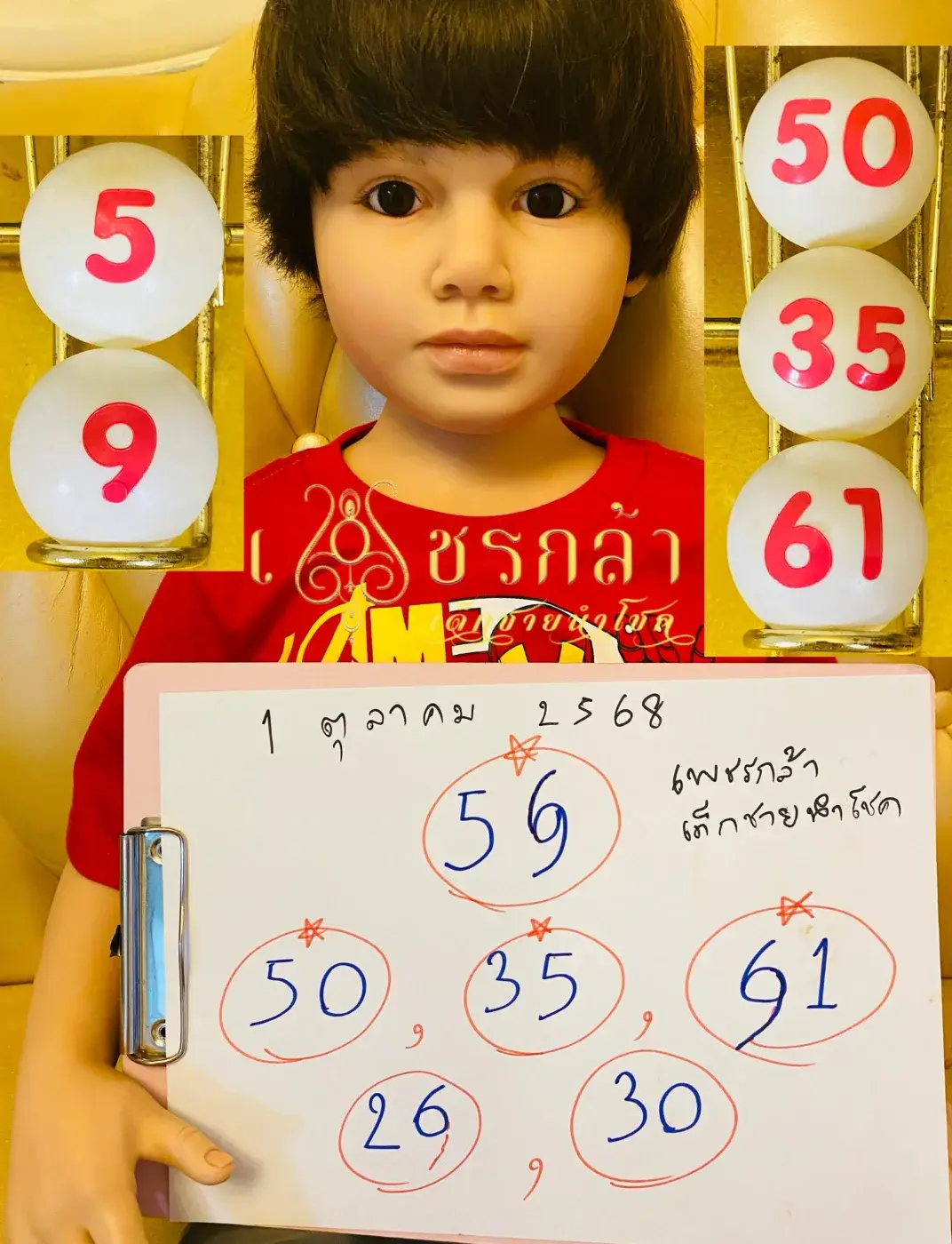 แนวทางเลขเด็ดของ "น้องเพชรกล้า เด็กชายนำโชค"
