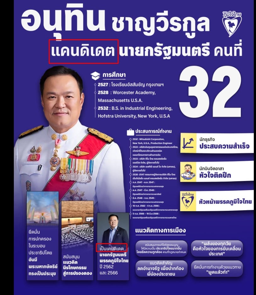 แคนดิเดตนายก อนุทิน