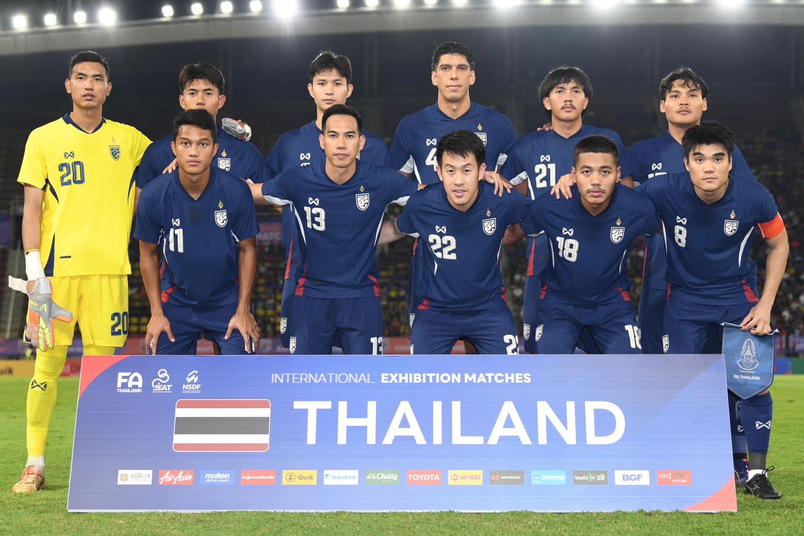11 ตัวจริงฟุตบอลทีมชาติไทย 2568