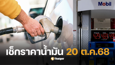 ราคาน้ำมันวันนี้ 20 ตค 68