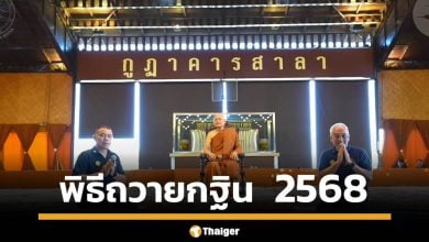 วัดนาป่าพงจัดพิธีถวายผ้ากฐินประจำปีเมื่อ 19 ต.ค. ที่ผ่านมา มีการถ่ายทอดสดตลอดงาน ด้านนักเสี่ยงโชคแห่ตีเลขจากวัน-เวลาจัดงาน และเลขที่ปรากฏบนป้ายประชาสัมพันธ์