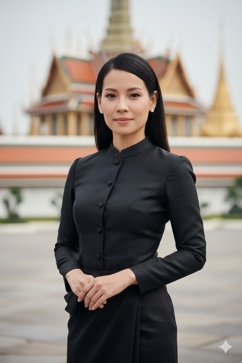 สร้างภาพชุดดำ ชุดไทยจิตรลดา ด้วย AI Gemini ไว้อาลัยสมเด็จพระพันปีหลวง