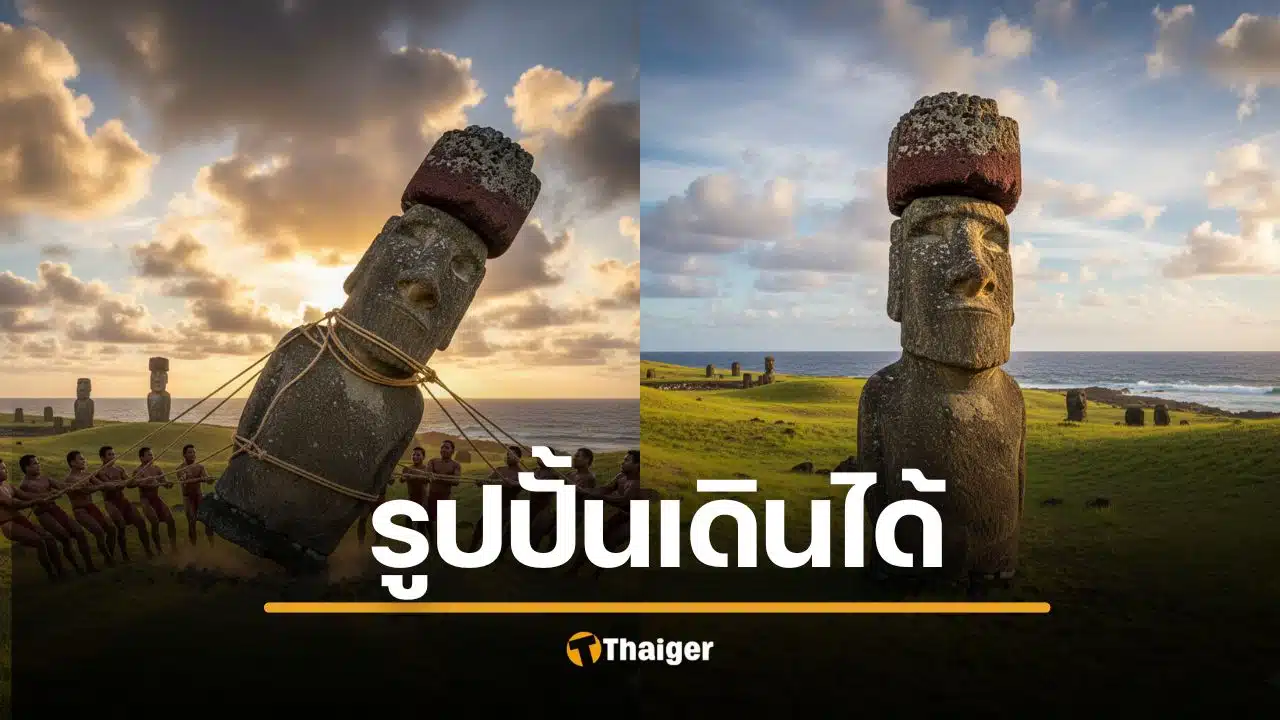 ปริศนาไขออก คนโบราณย้ายรูปปั้นหิน "โมอาย" หนักหลายตัน ให้มันเดินได้ ทั่วเกาะอีสเตอร์