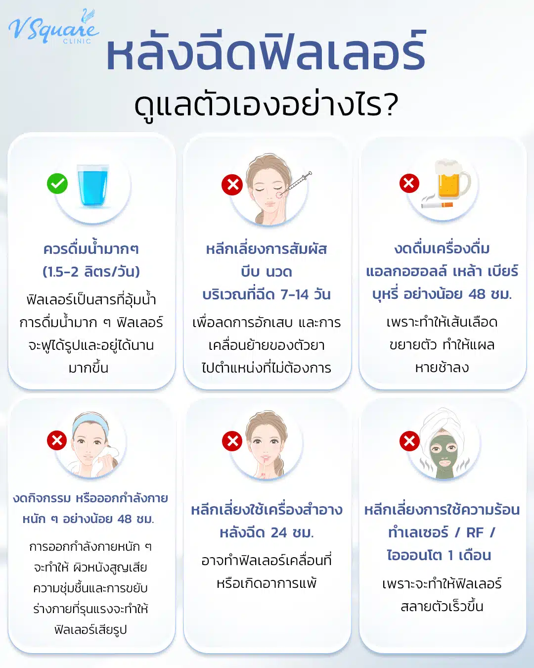 การดูแลหลังฉีดฟิลเลอร์