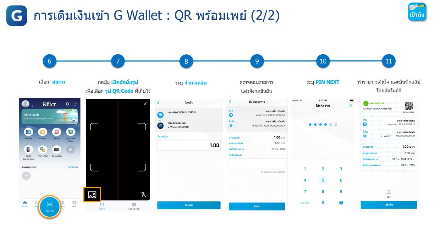 ขั้นตอนเติมเงิน G Wallet ผ่าน QR Code พร้อมเพย์ - 2