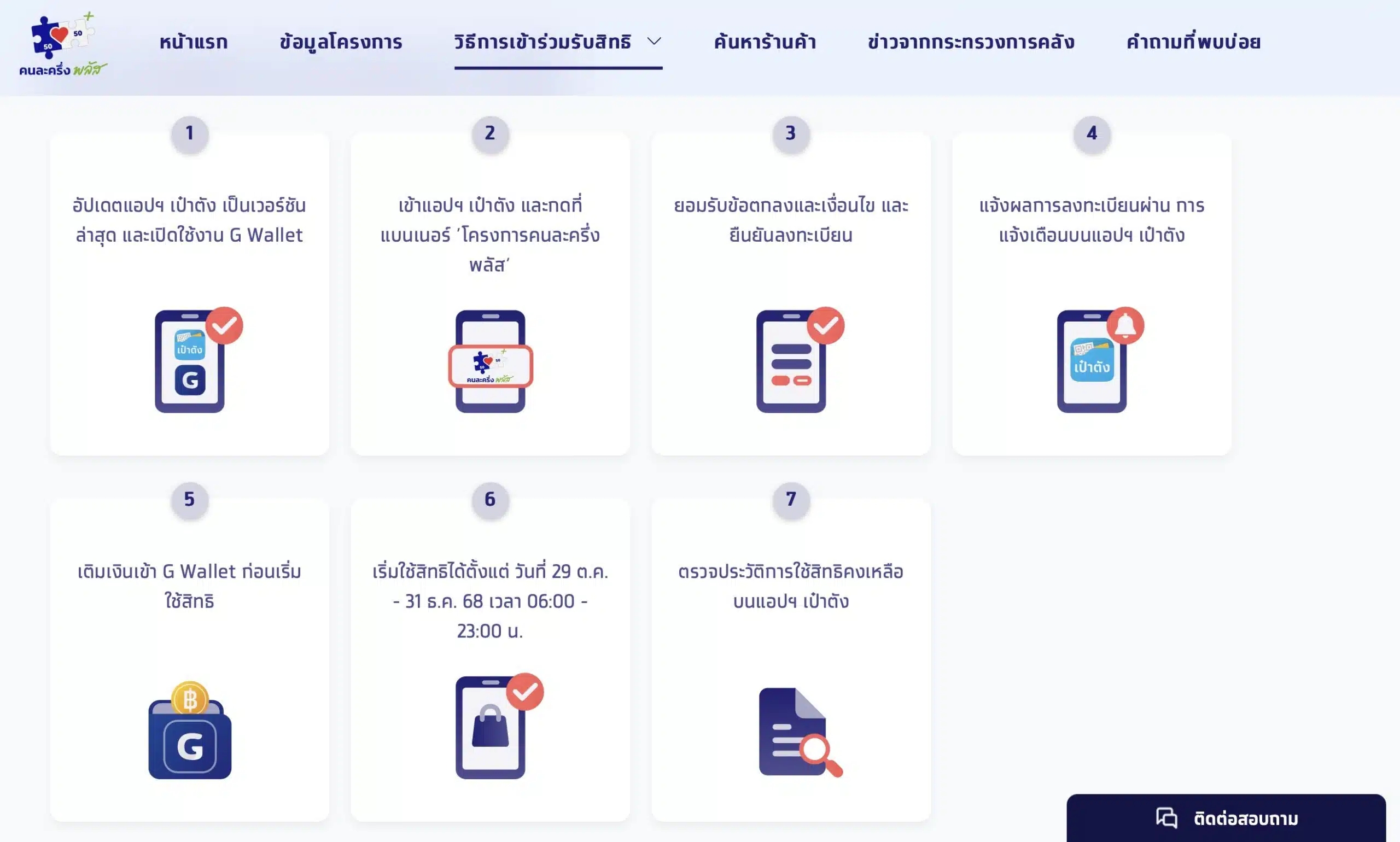 ผู้ที่เคยรับสิทธิโครงการคนละครึ่งเฟส 5 ปี 2565