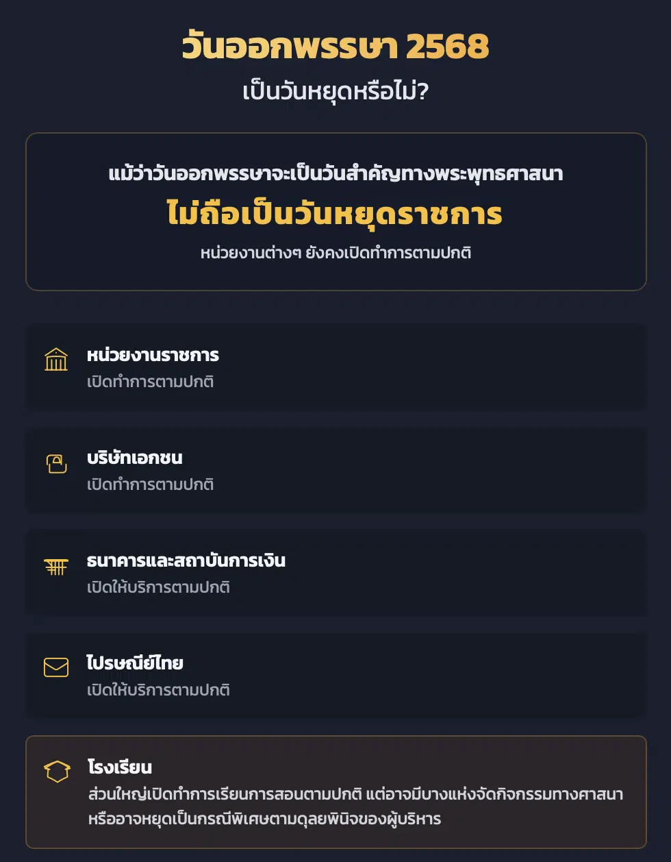 วันออกพรรษา 2568 หยุดไหม 